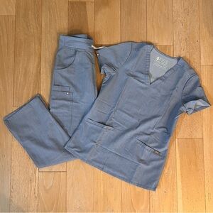 FIGS Heather Indigo Scrub Set XXS